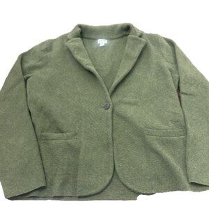 Women's J Crew Factory schoolboy sweater blazer Loden olive green Size Large